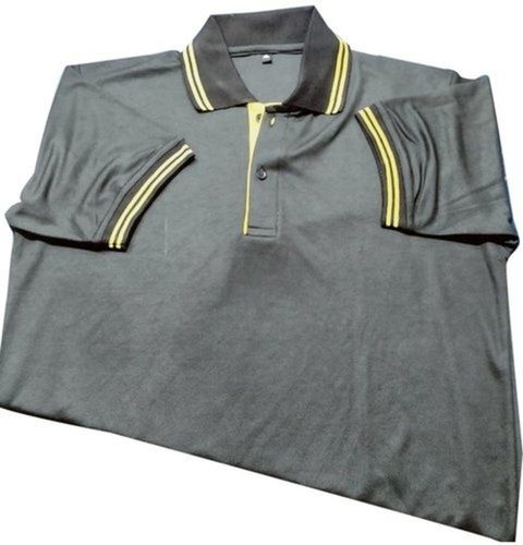 Mens Grey S-xxl Size Dri Fit Polo Collar Half Sleeves Casual Polyester T Shirts