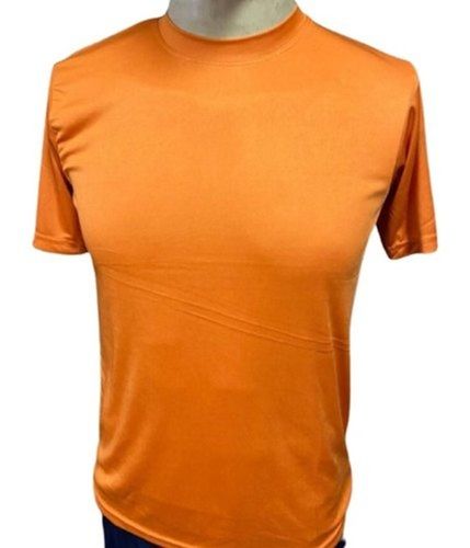 Mens S-Xl Size Half Sleeves Round Neck Plain Orange Sarina Casual T Shirts Age Group: 20-30 Years