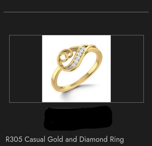 R305 Casual Gold And Diamond Ring With 2.30 Gram Weight