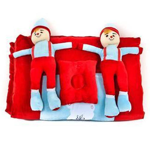 Red And Blue Comfortable Chhote Janab 5 Piece Baby Bedding Set, Machine And Hand Wash