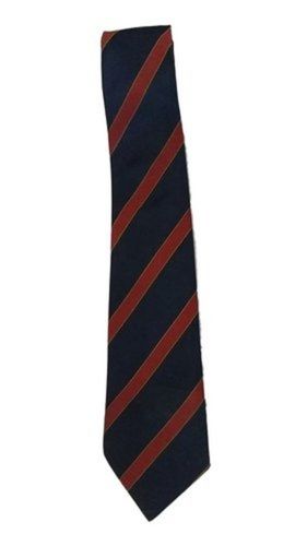 School Student 20 Inch Length Navy Blue And Red Polyester Striped Neck Tie Age Group: 5-16 Years