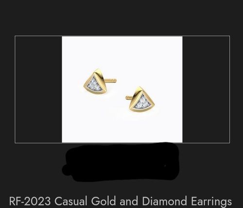 Small Size Designer Rf 2023 Casual Gold And Diamond Earrings With 18kt Yellow Gold