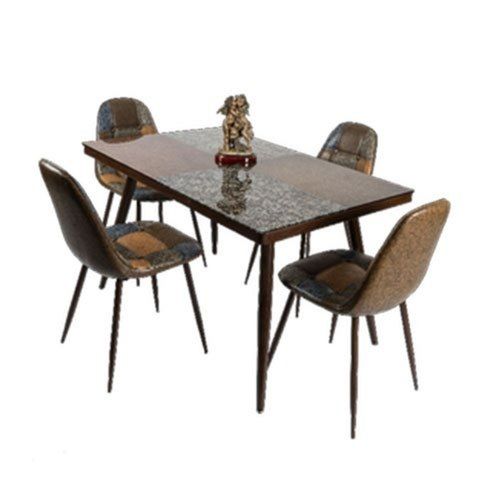 4 Seater Designer Handmade Wooden Dining Table Chair Set For Home