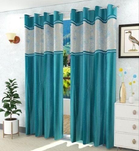 Various Colors Are Available Bright Finish Patch Design Shrink Resistance Polyester Ready Made Curtains For Window And Doors