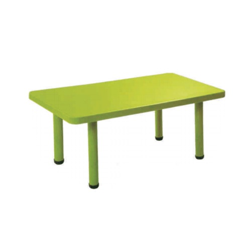 Durable Plastic Made Rectangular Shape Green 4 Leg Kids School 2 Seater Table
