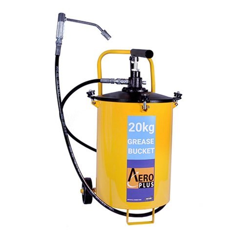 Aero Plus Pneumatic Grease Pump - Mild Steel, 35.56x37.465x97.79cm, Yellow & Black | 7g/Stroke Output, Corrosion Resistant, Anti Air Lock System, Compact Design, 11kg/cm3 Pressure