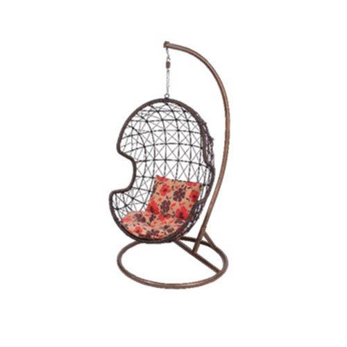 Brown Portable Mild Steel Outdoor Single Seater Amusement Hanging Swing Chair