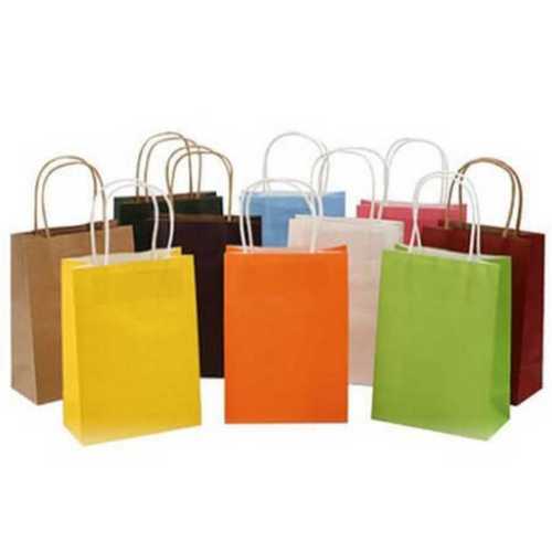 Recyclable Multi Color Plain Kraft Paper Bags With Handle