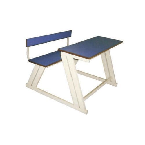 Wooden Made Blue And White Two Seater Play School Kids Classroom Desk