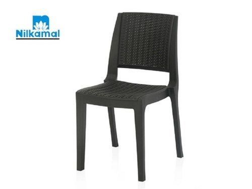 17.71 Seat Height Iron Black Medium Back Plastic Home Living Room Indoor Armless Chair