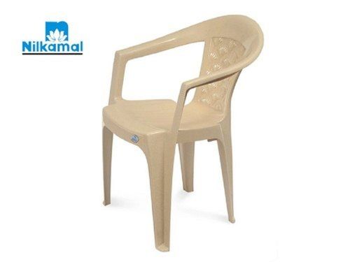 73.6 CM Height Cream Color Low Back Indoor Armrest Stackable Plastic Chair