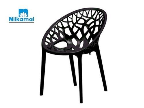 80.8 CM Height Black Polypropylene PP Perforated Low Back Armless Chair For Home