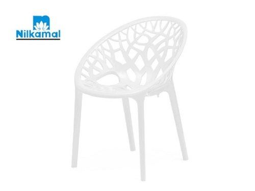 80.8 CM Height Milky White Polypropylene PP Perforated Low Back Armless Chair