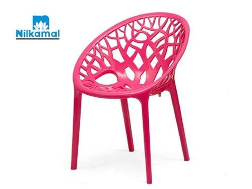80.8 Cm Height Nilkamal Polypropylene Pp Perforated Low Back Armless Pink Chair