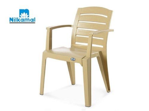 84.5 CM Height Biscuit Color Perforated Mid Back Plastic Indoor Chair For Home Office