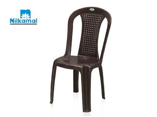 89 CM Height Weather Brown Perforated High Back Armless Plastic Indoor Chair