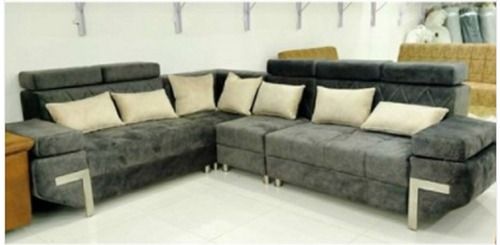 Dark Grey Modern L Shape Sofa Set