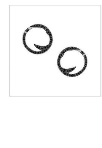 Designer Round Shape 0.72 Ct. Black Diamond Hoop Earrings In 14k White Gold