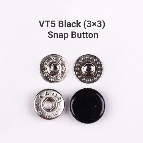 Kane M VT5 Black (3X3) Snap Button With Round Shape And 13mm Size