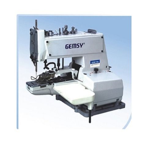 White Low Maintenance Industrial Gemsy Sewing Machine With Compact Thread Trimming Mechanism