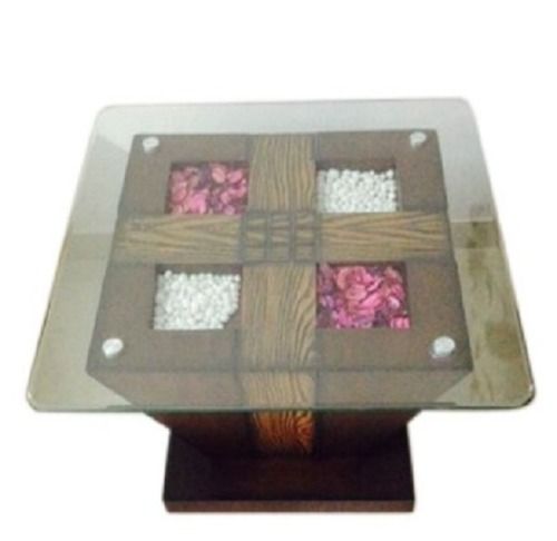 Non Foldable Rectangular Shape Designer Glass Table