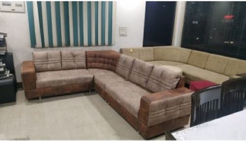 Wooden Brown Modern Living Room 5 Seater Sofa