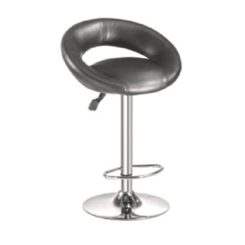 Black 4 Feet Stainless Steel And Leather Bar Stool