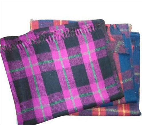 Green Assorted Checks Merino Wool Blankets, 60*90 Inch