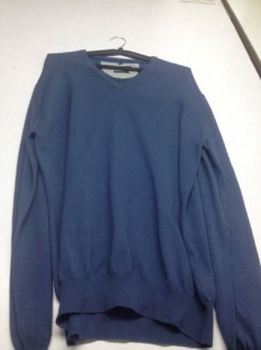 Wool Blue Full Sleeves Casual Wear Round Neck Regular Fit Skin Friendly Mens Plain Woolen Pullover Sweater