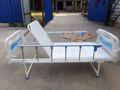 Mild Steel White And Blue Foldable Hospital Semi Fowler Bed With Abs Panel