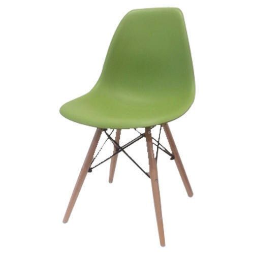 Modular Indoor Medium Back Green Restaurant Cafe Plastic And Steel Armless Chair