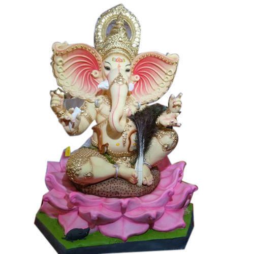 Resin Hindu God Ganesh Statue - Customizable Shape, Multicolor Antique Finish | Easy To Clean, Durable, Washable, Engraved Religious Theme