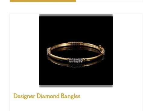 Anti Allergy Scratch Resistant And Fancy Straight Line Diamond Bangles For Daily Wear