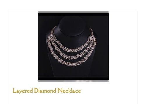 Stylish And Attractive Look Layered Diamond Necklace Set For Party Purpose Very Good