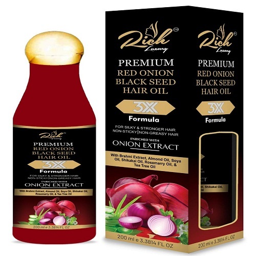 3X Formula Rich Luxury Premium Red Onion Black Seed Hair Oil 200 Ml Gender:  Female at Best Price in Kurukshetra | Richworth Healthline