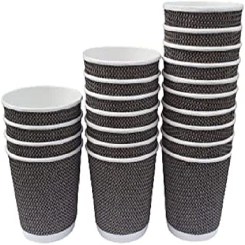 Divine Brown Triple Layer Design Premium Ripple Disposable Paper Cups