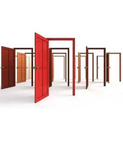 टिकाऊ और महीन फ़िनिश वाला भूरा रंग का प्लेन पैटर्न लकड़ी का दरवाजा