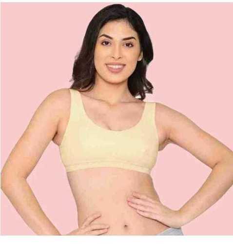Cream Non-padded Wide Strap Lightly Lined Wirefree Kalyani Beginners Bra  For Ladies at Best Price in Jodhpur