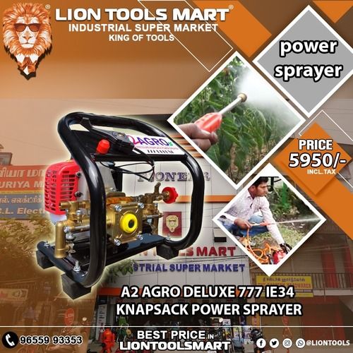 Portable And Multipurpose A2 Agro Deluxe 777 Ie34 Knapsack Power Sprayer Capacity: 25 Liter/Day