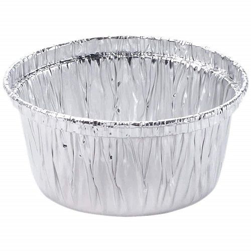 Silver Round Shape Aluminum Foil Disposable Bowl (Silver, 4 Oz) For Cake