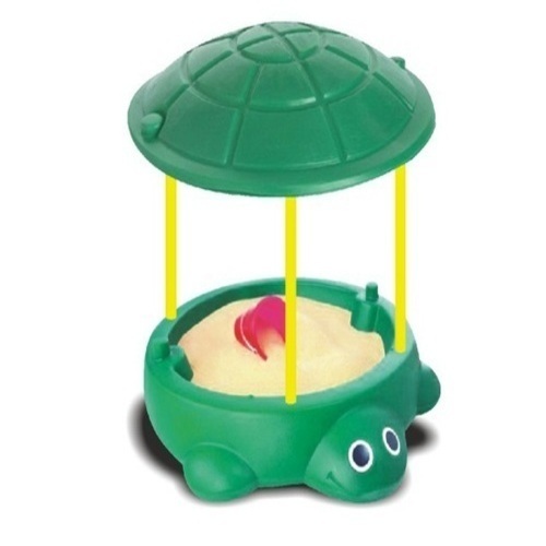 Round Shape Green And Yellow Kids Outdoor Play Turtle Sandbox Cum Activity Toy