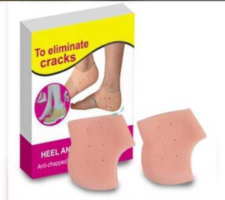 Skin Colour Silicone Anti Crack Heel Socks For Heel Repair Size : Free