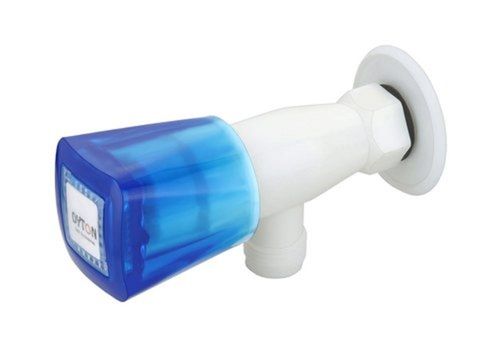 Round 1/2 Inch Blue And White Plastic Pvc Bathroom Angle Cock Water Tap For Home