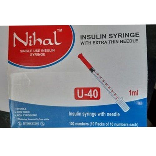 1 ML Extra Thin Single Use Sterile Diabetic Patients Insulin Syringe With Needle