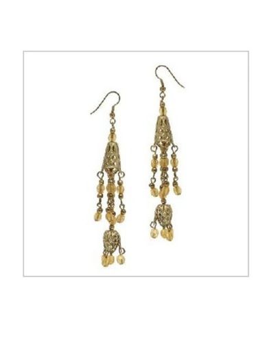 Designer And Attractive Look Party Wear Polished Finish Yellow Color Beads Earring Gender: Women'S