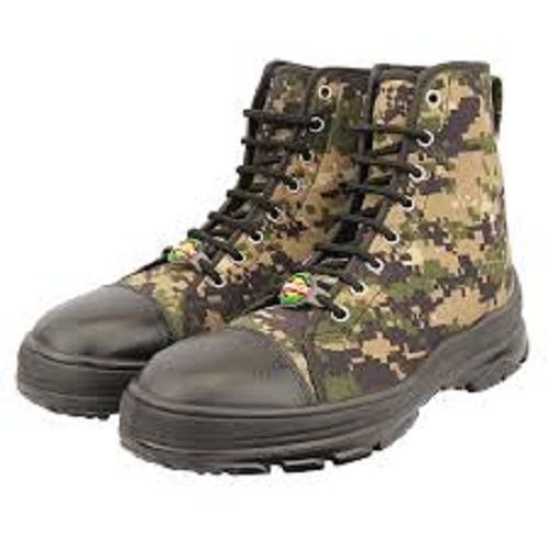 Green Military Print Steel Toe Comfortable Sole Mens Safety Canvas Shoes, 9 Size