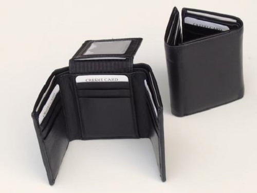 Plain Design Fold Able Type Light Weight Black Color Mens Pure Leather Wallets Size: Standard