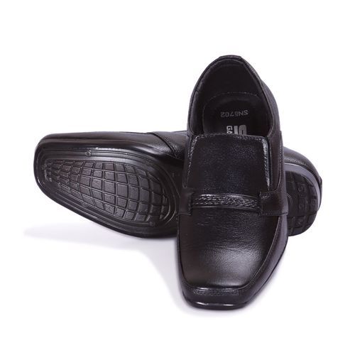 Semi Round Black Color Leather Mens Formal Shoes for Summer and Winter
