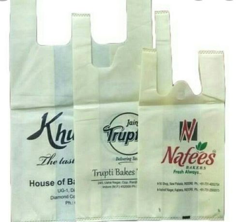 White Plastic Bag Small Medium And Large Sizes with Carrying Handles