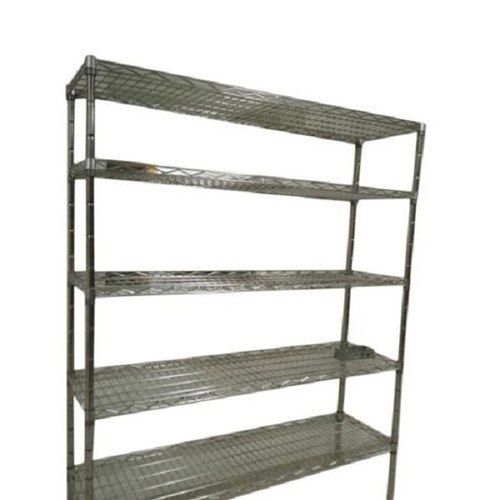 10 To 12 Inch Width Five Shelves 304 Stainless Steel Silver Hospital Wire Shelf